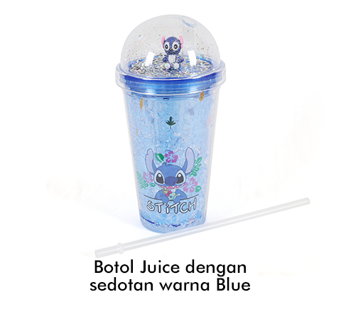 Botol Juice dengan Sedotan Warna Blue